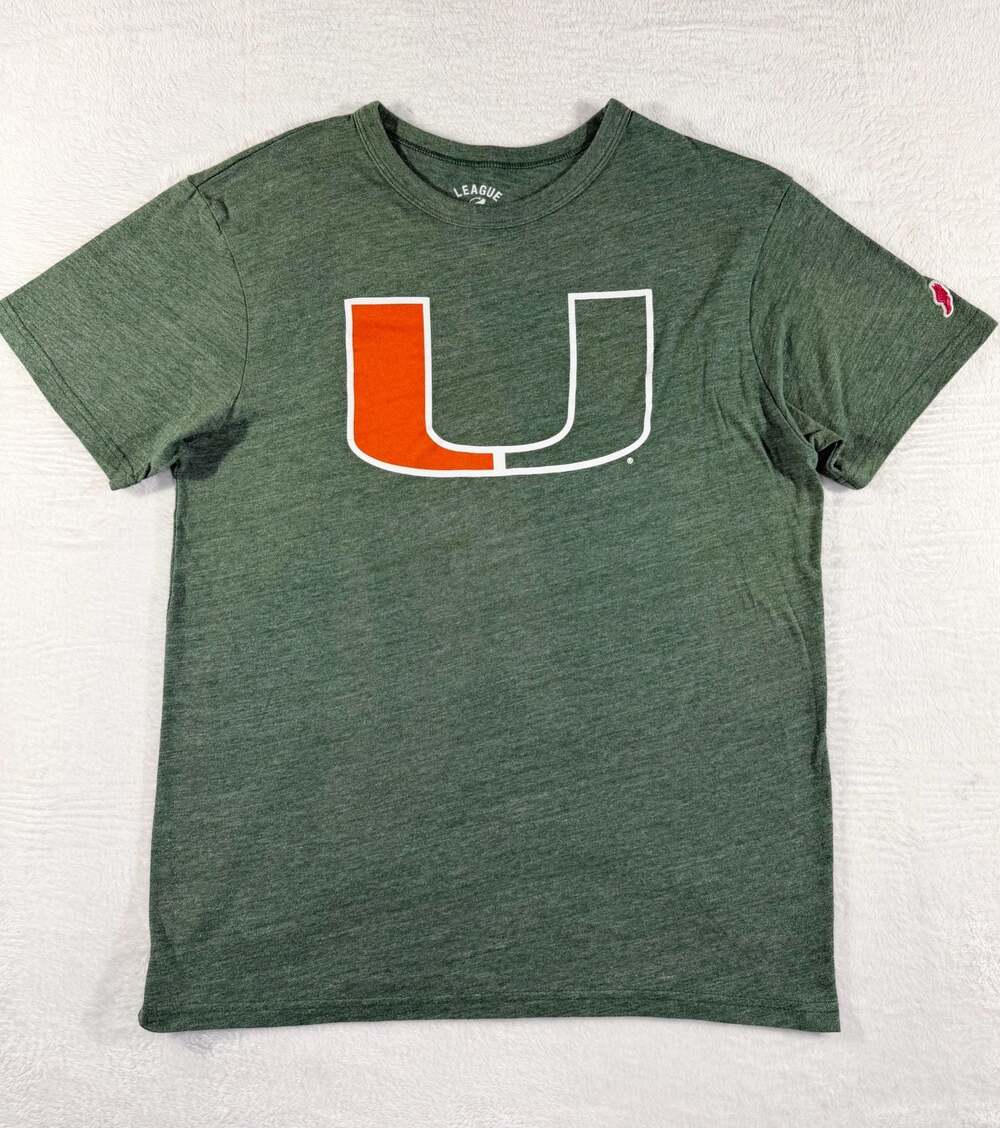 League 91 University of Miami Hurricanes Heather Green Women’s T-Shirt Size M